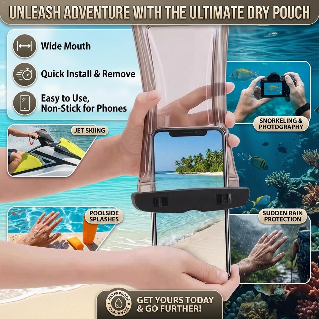 Phone Accessories Pouch - Étui de téléphone étanche transparent, pochette